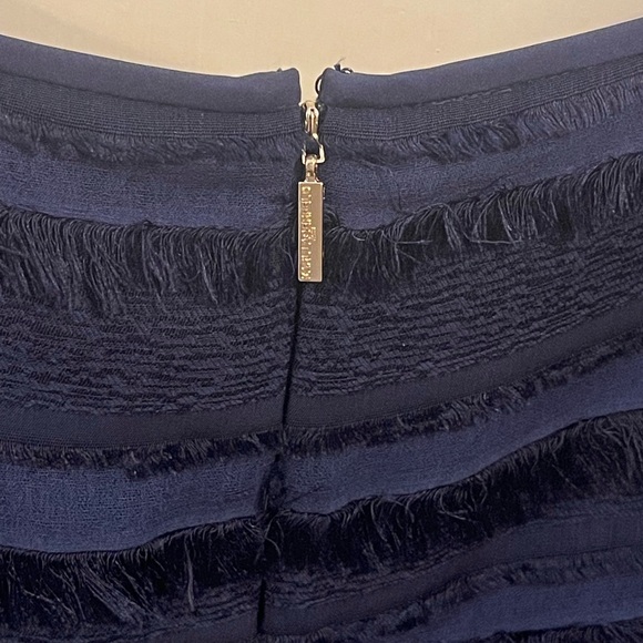 Karl Lagerfeld Dark Blue Fringe Embellished Shift Dress - Picture 5 of 6